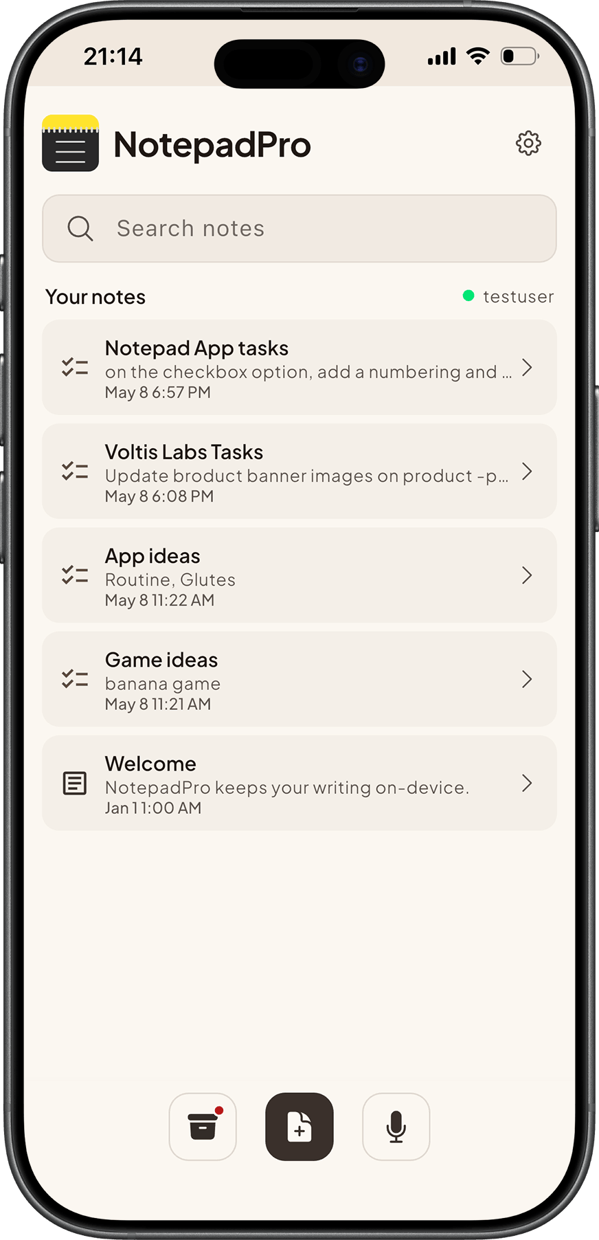 NotepadPro app preview 2 of 8